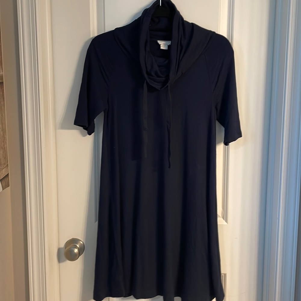 Loft lounge navy dress cowl neck